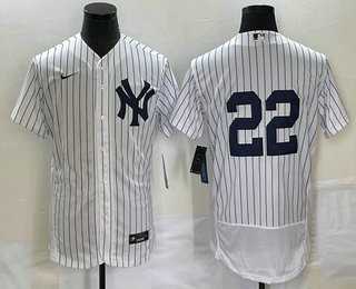 Men%27s New York Yankees #22 Harrison Bader White Flex Base Stitched Baseball Jersey